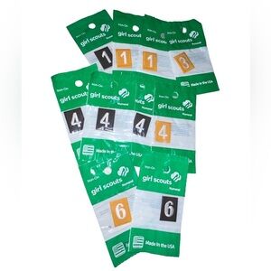 Girl Scouts Brownie Troop Iron-On Numerals Set numbers NEW